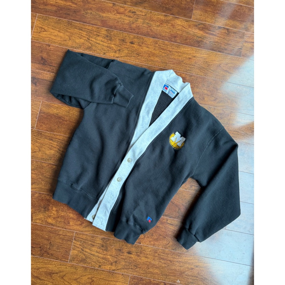 Vintage Russell Athletic High Cotton University of Missouri Cardigan Black Large